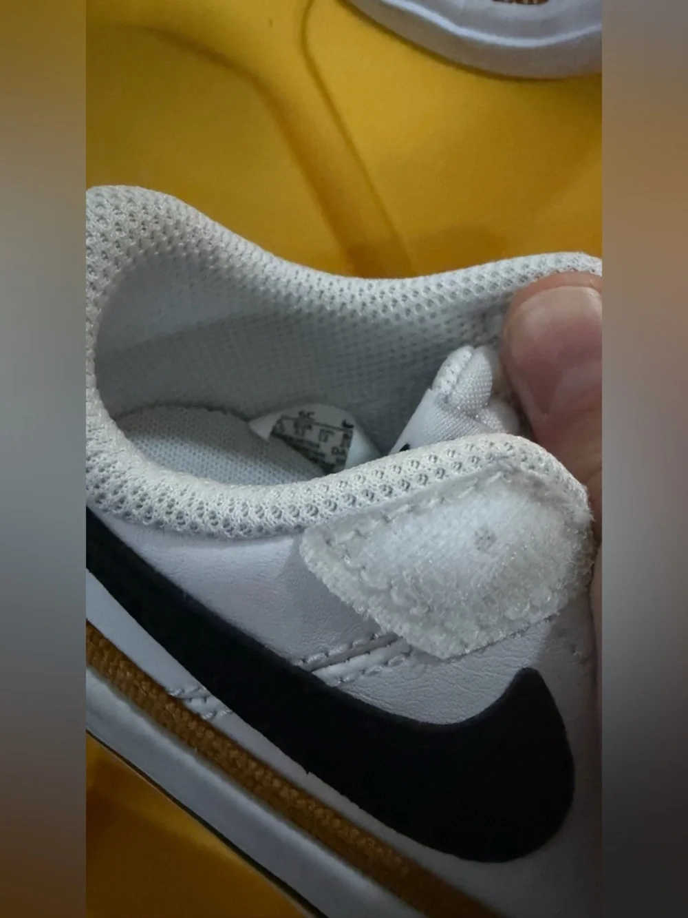 Nike Kids White Sneakers with Brown Trim
